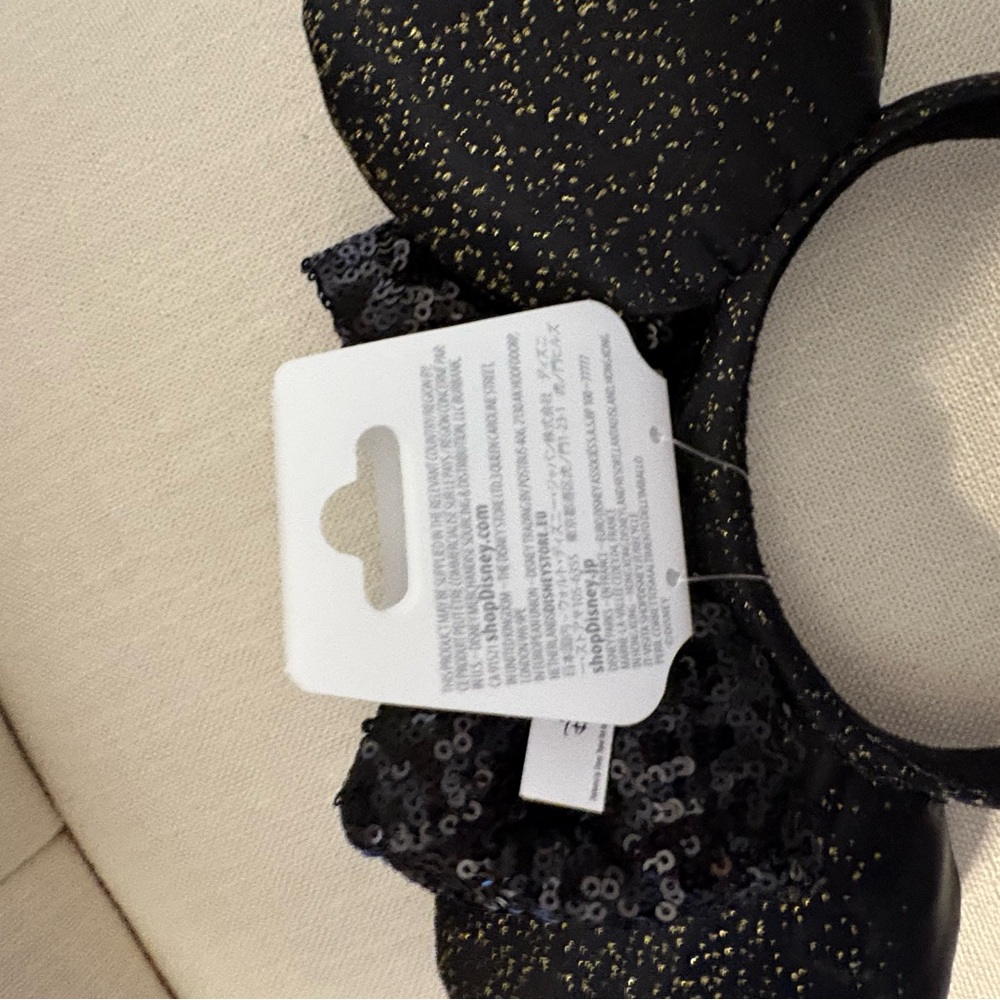 Disney Black and Gold Sequin Minnie Ears Headband new with tag 2024 - Picture 5 of 7